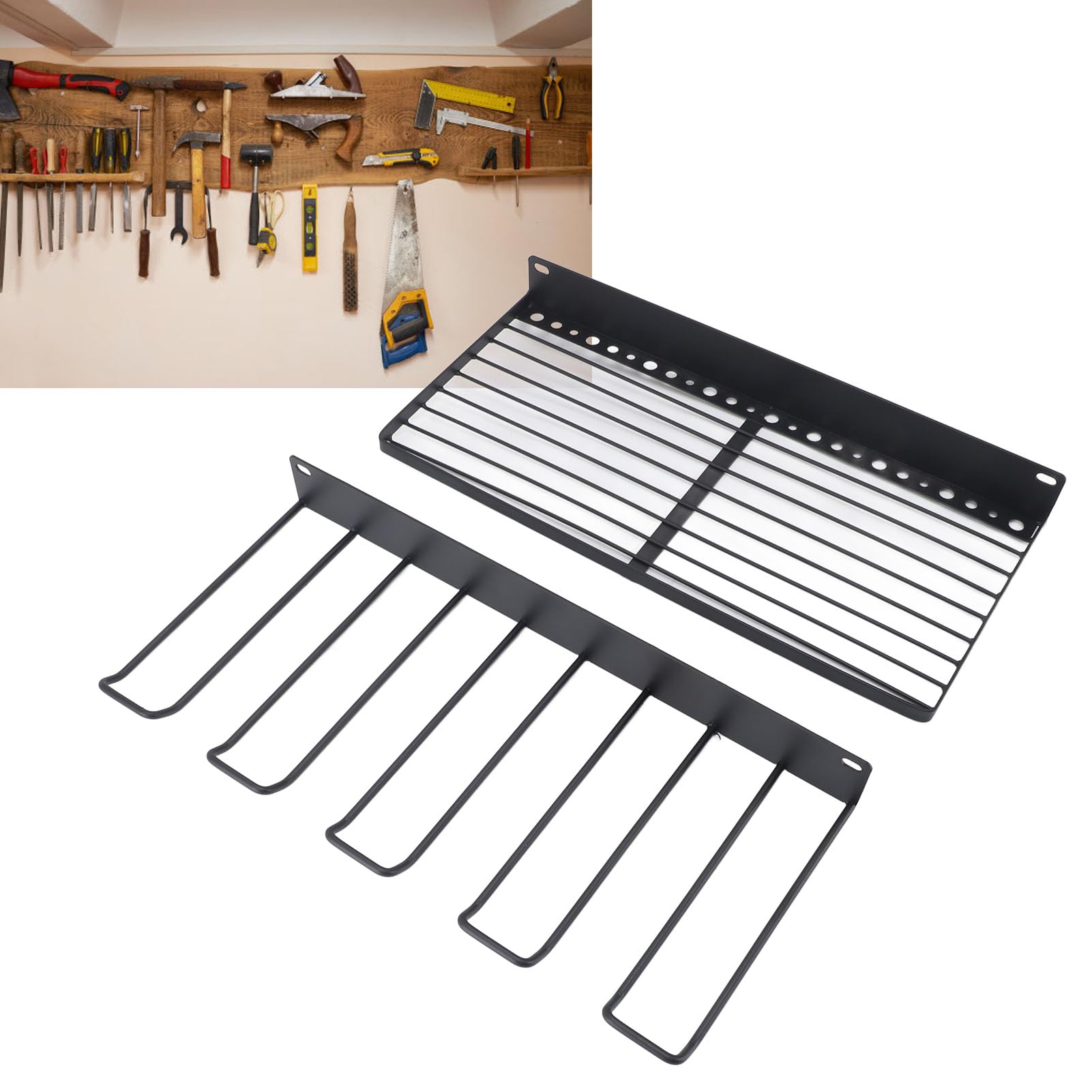 Wall Mount Power Tool Organizer & Storage Rack - Heavy Duty Garage Shelf for 5 Drills & Tools - Workshop & DIY Tool Organization Solution - Perfect for Garage, Shed, and Home Improvement Projects