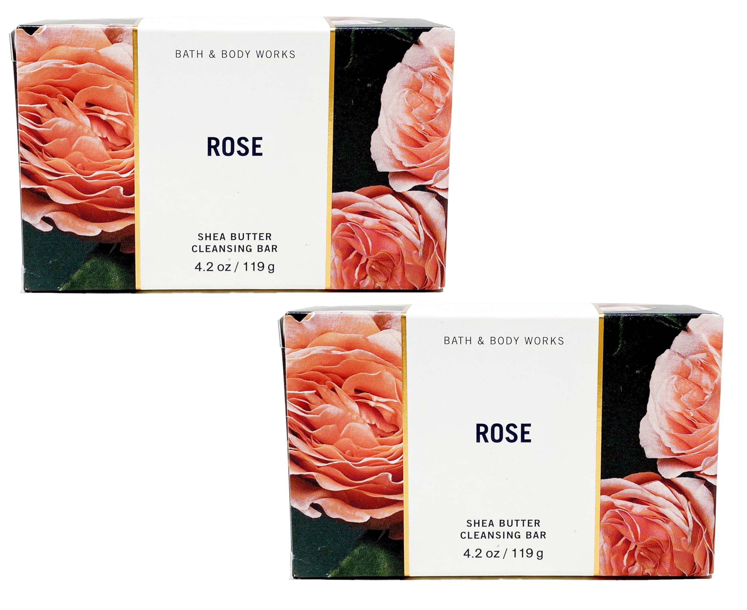 Bath & Body Works ROSE Scented Cleansing Bar Soap - 2 Pack for Shower & Bath, Moisturizing & Gentle Skin Care, Perfect for Daily Use & Gift Giving