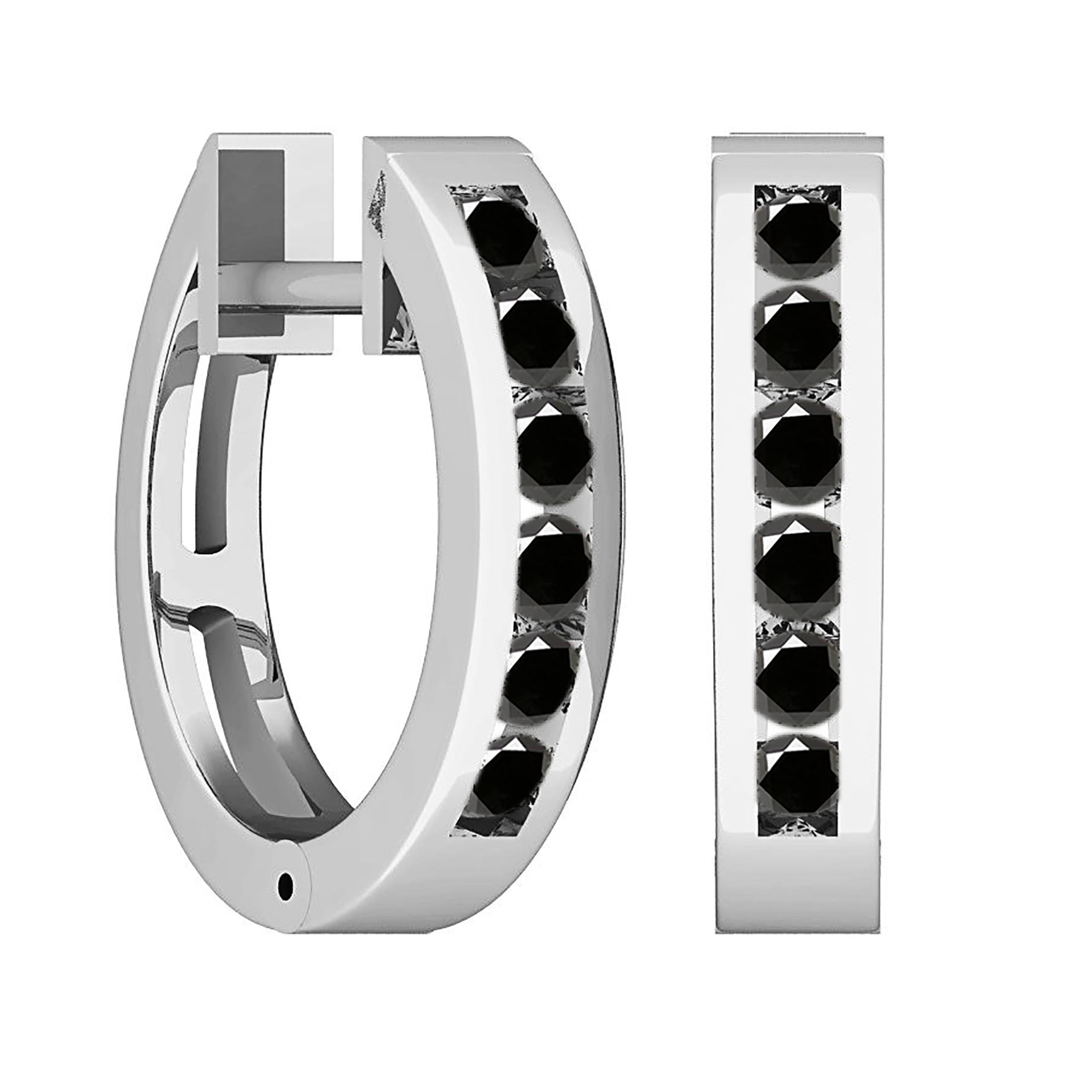 Dazzlingrock Collection 0.36 Carat Total Weight 10K White Gold Women's Hoop Earrings - Elegant Everyday Jewelry for Work & Special Occasions