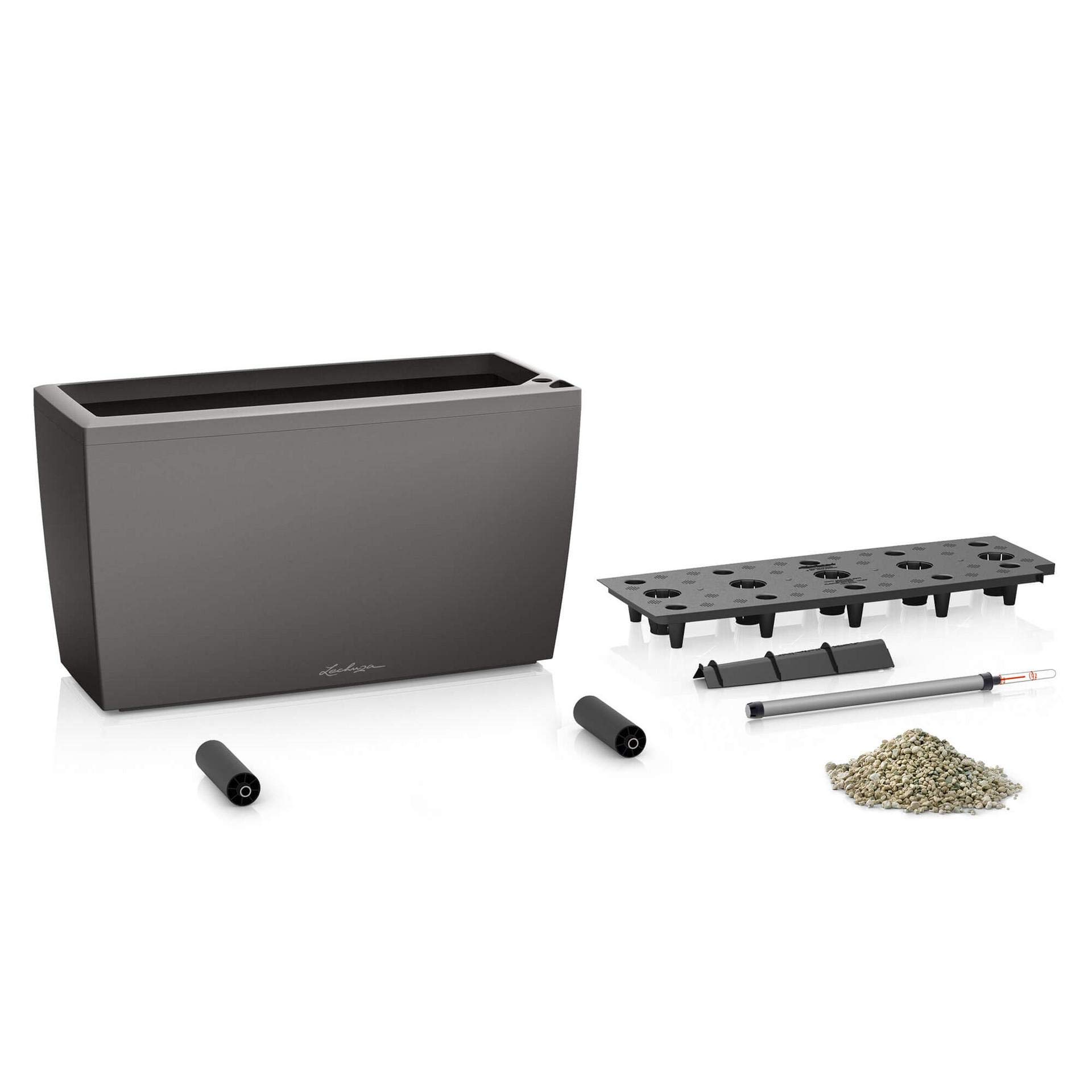 Lechuza CARARO Premium Black High Gloss Self-Watering Planter 18809 - Perfect for Indoor Plants, Home Decor & Office Spaces