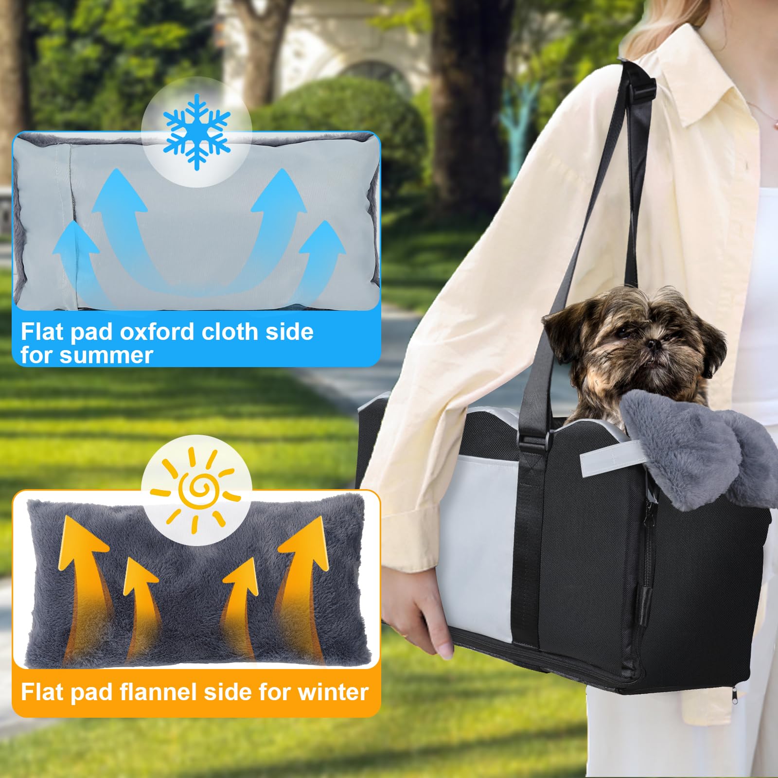 **Premium Center Console Dog Car Seat for Small Dogs & Cats – Soft Cushion & Safety Belt – Puppy Booster Seat for Cars – Pet Travel Accessories – Ideal for Road Trips & Daily Commutes (Black)**