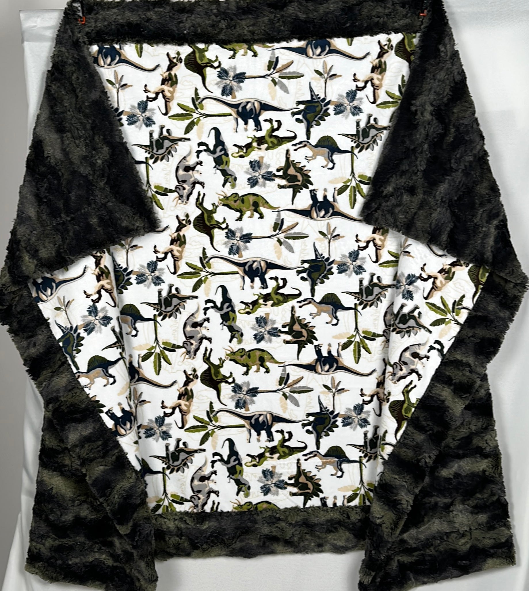 Dinosaur Camo Throw Blanket 45x64 - Wild Rabbit & Crocodile Print Kids Blanket for Bedroom, Sofa & Outdoor Adventures