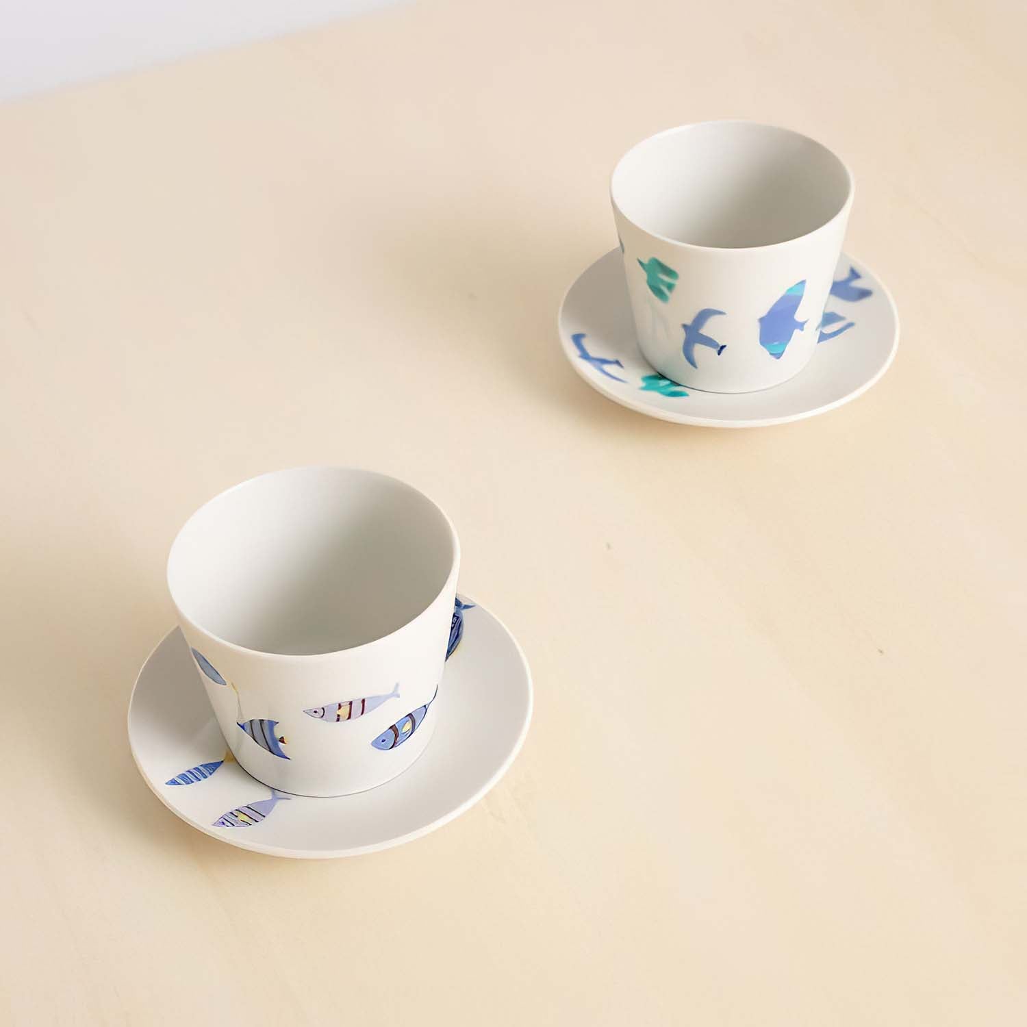 Harekutani Porcelain Blue Bird Tea Cup and Saucer Set - Elegant Japanese Ceramic for Afternoon Tea, Coffee, and Home Decor
