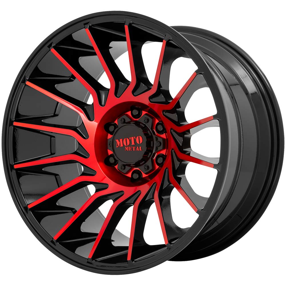 Moto Metal MO807 22x10 6x5.5 Gloss Black Machined Wheel -18mm Offset (MO80722068918N) - Perfect for Off-Road Trucks & SUVs
