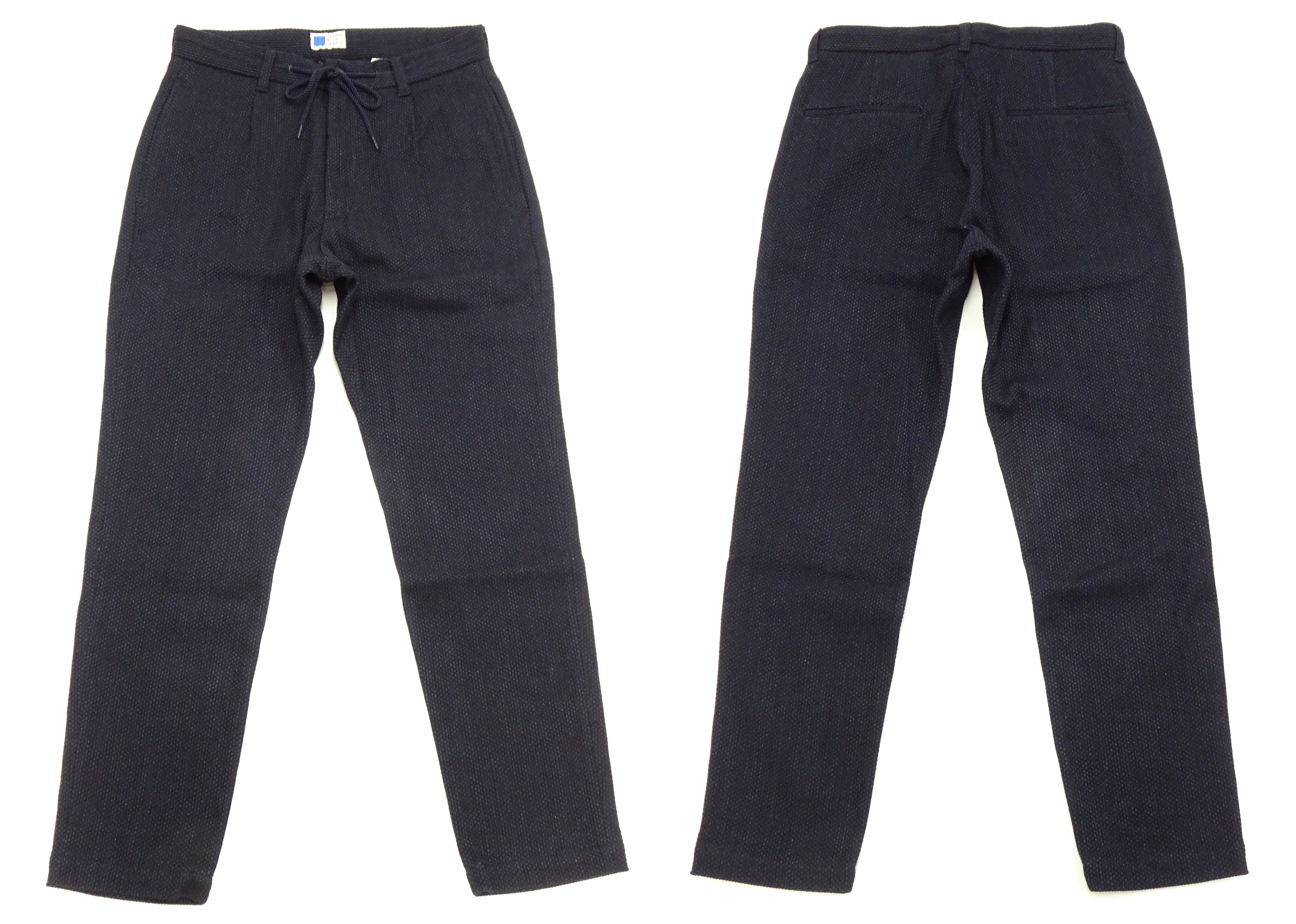 Japan Blue Jeans Sashiko Pants for Men - Relaxed Tapered Ankle Pants with Drawstring Waist | JBPT1004 Indigo Denim | Perfect for Casual Wear, Street Style & Travel Outfits