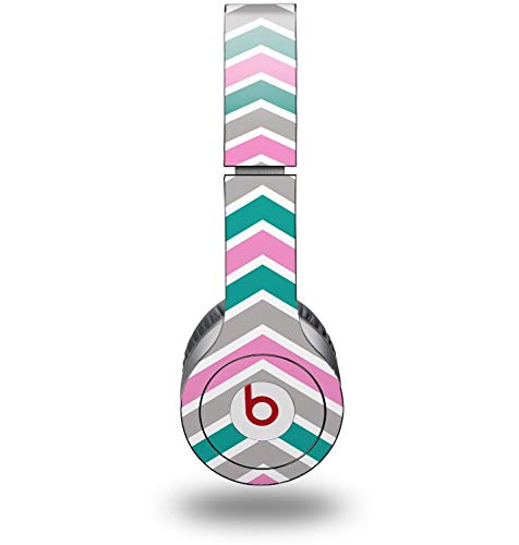 Beats Solo HD Headphones Skin Decal Wrap - Zig Zag Teal Pink & Gray Design | Protective Vinyl Cover for Beats Solo HD (Headphones Not Included) | Perfect for Music Lovers, Travel & Gym Use