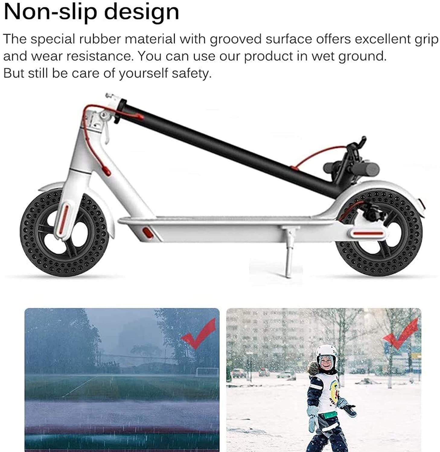 10 Inch Solid Honeycomb Tire for Electric Scooter - Non-Pneumatic Black Hollow Tire Replacement for E-Scooter Parts - Perfect for Commuting, Urban Travel & Last-Mile Transportation