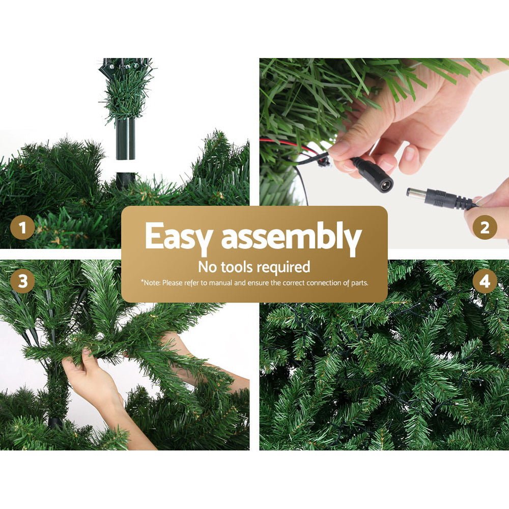 2.4M Pre-Lit Christmas Tree with 1488 Warm White LED Lights - Perfect for Living Room, Office, and Holiday Decorations