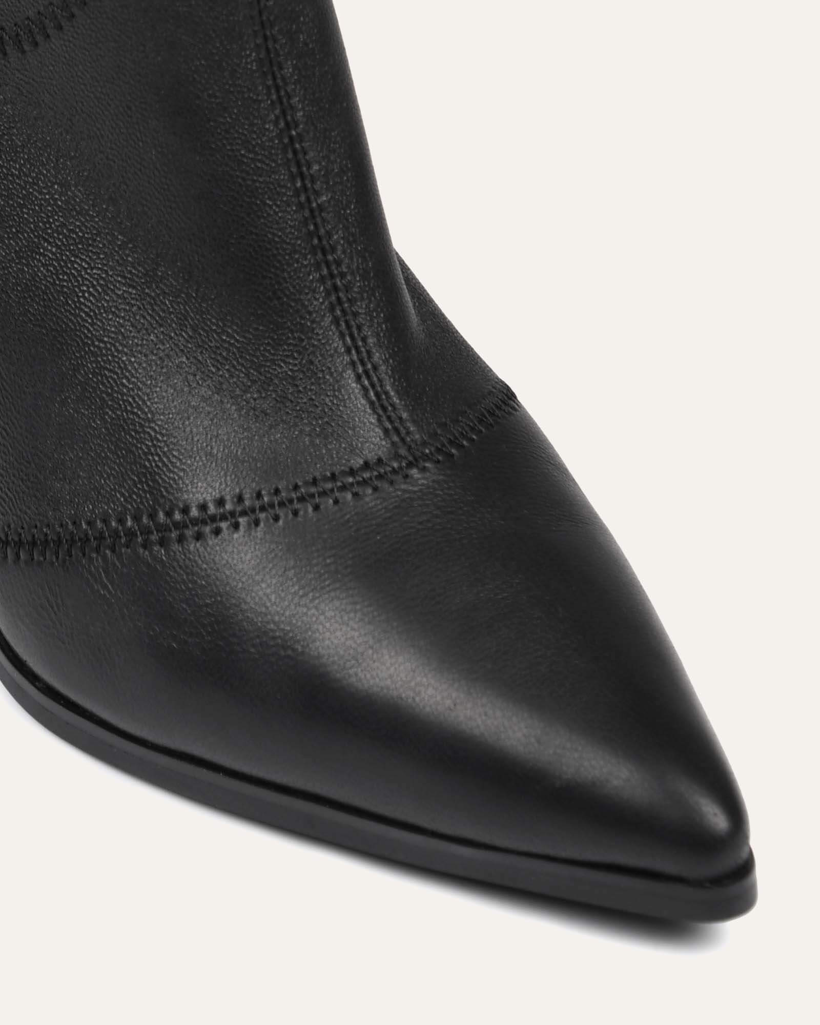 Premium Black Leather High Ankle Boots for Women - Stylish & Comfortable TEX Boots for Casual Wear, Work & Outdoor Activities