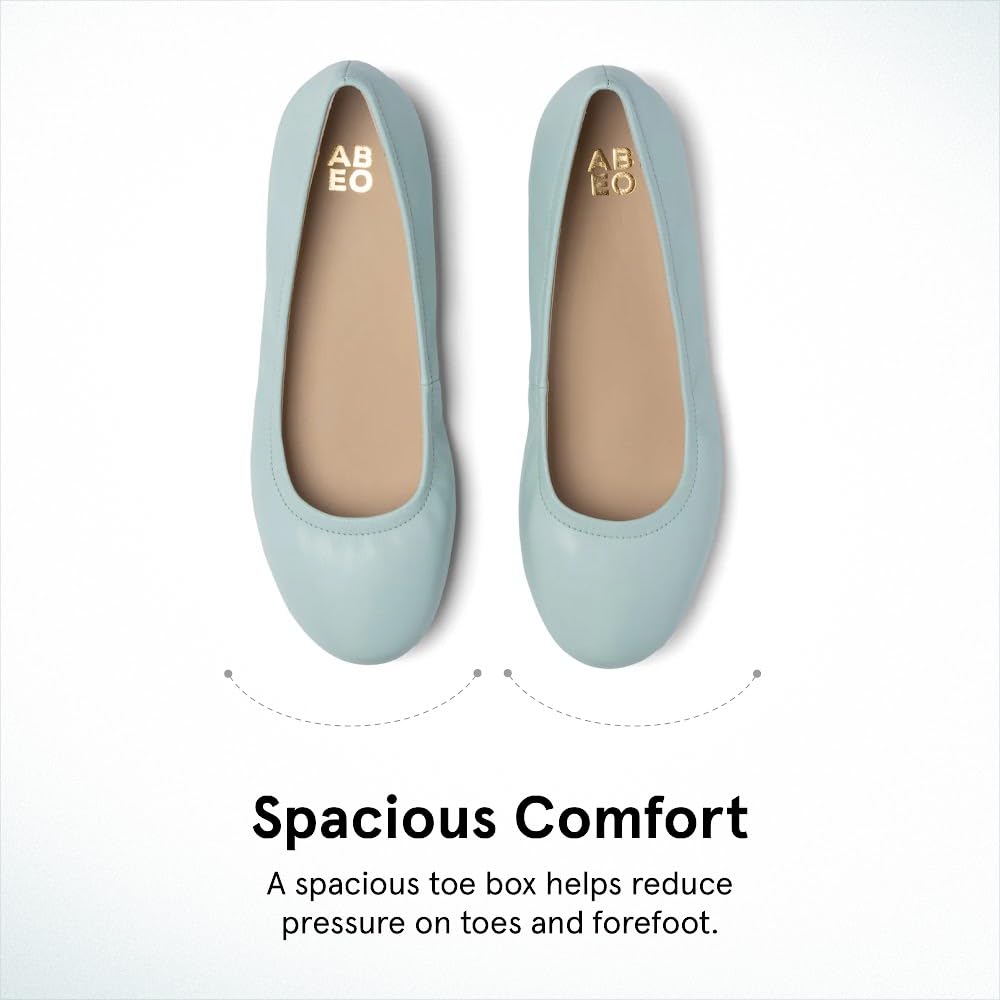 ABEO Promenade Women's Ballet Flats with Metatarsal Pads - Comfortable Foot Pain Relief Shoes for Ball of Foot Cushion - Perfect for Work, Travel & Everyday Wear