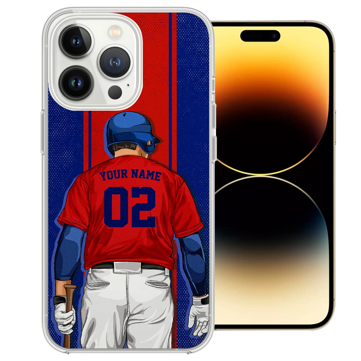 Custom Name & Number Personalized Baseball Jersey Phone Case for iPhone 16/15/14/13/12/11/XR/X/XS/8/7 Plus/Mini/Pro Max - Unique Sports Design for Baseball Fans & Team Spirit