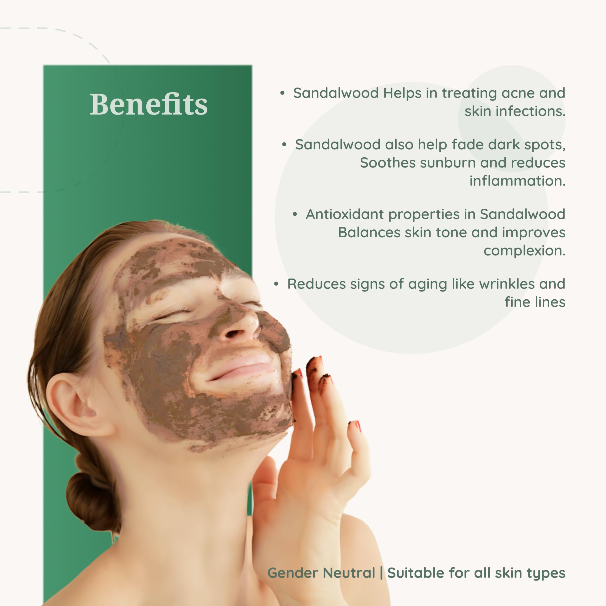 Pure & Natural Sandalwood Powder for Face & Skin Whitening - 100g Organic Facial Mask, Brightening Treatment & Ayurvedic Skincare - Perfect for DIY Face Packs, Spa Days & Glowing Complexion Care
