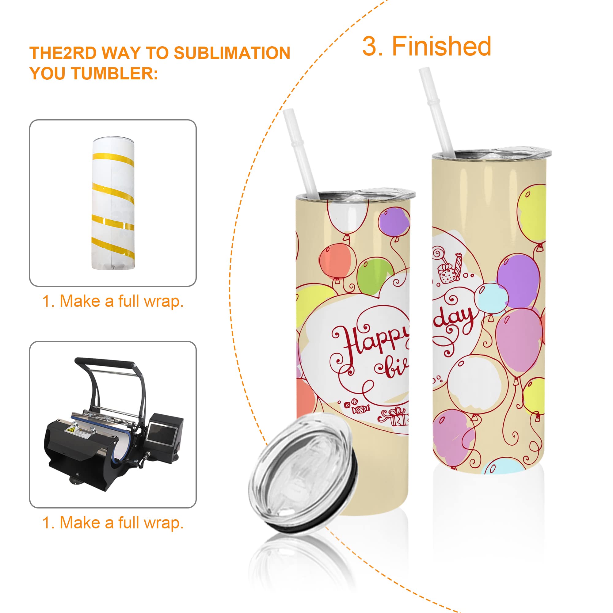 25 Pack 20OZ Sublimation Tumblers - Double Wall Vacuum Insulated Stainless Steel Cups with Straw, Polymer Coating for Heat Transfer - Perfect for Custom Drinkware, Promotional Gifts & Personalized Crafts