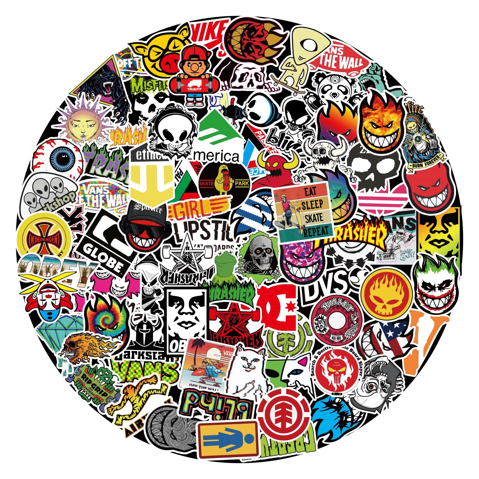 100Pcs Waterproof Skateboard Stickers Pack - Durable Vinyl Decals for Laptop, Water Bottle, Suitcase & Phone - Cool Skateboarding Stickers for Teens, Boys & Adults - Perfect for DIY Decor, Gifts & Personalizing Gear