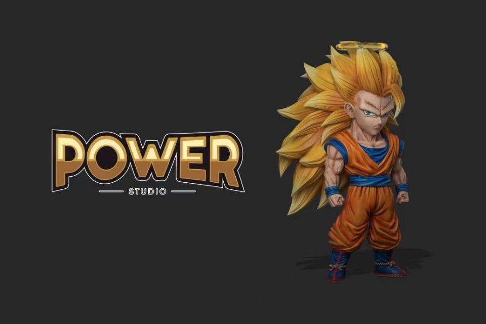 Power Studio Super Saiyan 3 Goku Action Figure - Dragon Ball Z Collectible for Anime Fans | Perfect for Display, Gifts & Cosplay Events