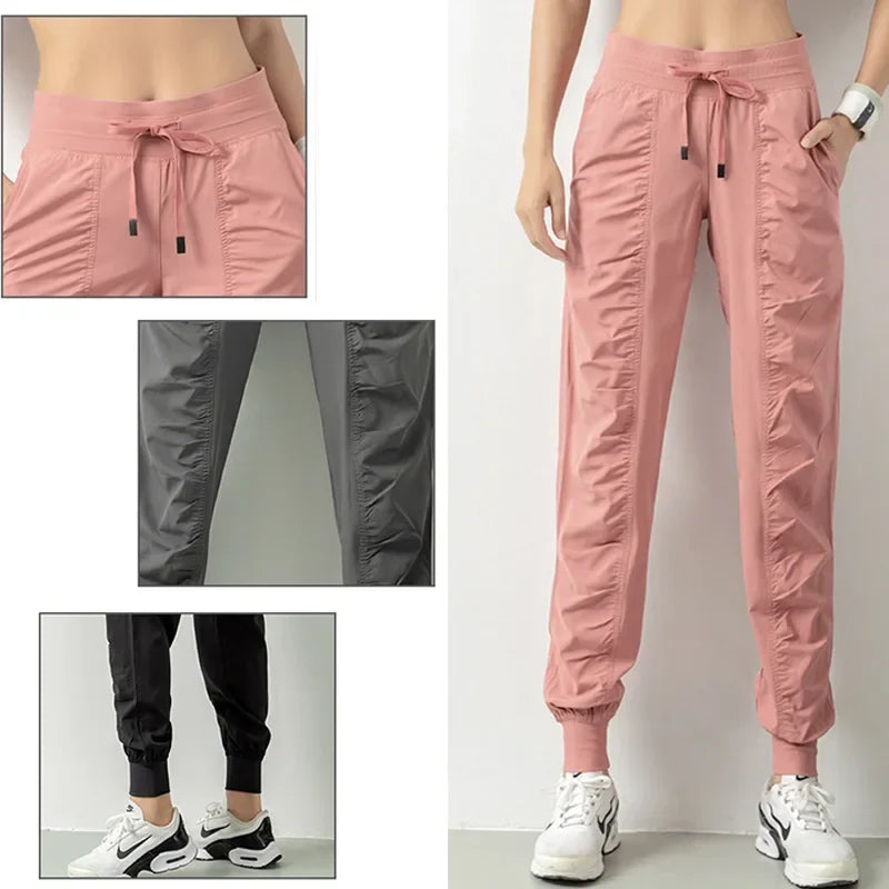 Women's Quick Dry Running Joggers - Lightweight Athletic Sweatpants with Drawstring Waist & Side Pockets - Gym Fitness Yoga Workout Pants for Women - Perfect for Running, Training & Casual Wear