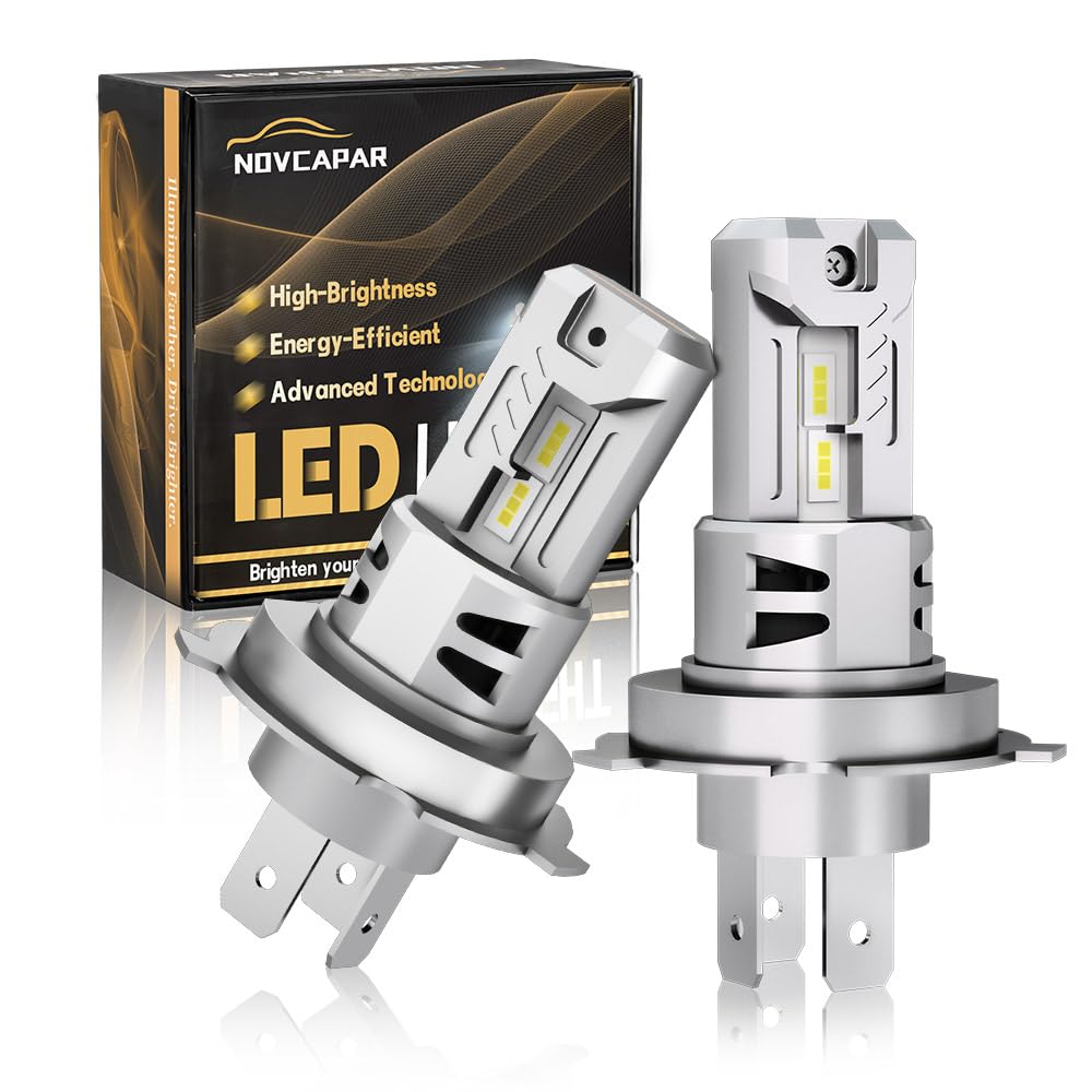 2024 Newest H4/9003/HB2 LED Bulbs - 30000LM 1000% Brighter Hi/Low Beam Headlight, 6500K Cool White, 150W with Cooling Fan, Plug & Play Mini Size for Cars, Trucks, SUVs - Perfect for Night Driving & Foggy Conditions (Pack of 2)