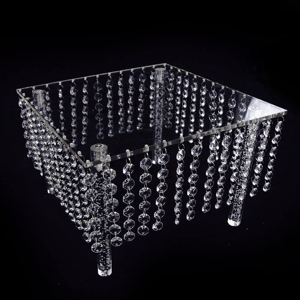 3-Tier Acrylic Cake Stand with Crystal Beads - Clear Cupcake Tower Dessert Display Platter for Birthday, Wedding & Party Decor - Perfect for Dessert Tables, Buffet Displays & Event Centerpieces