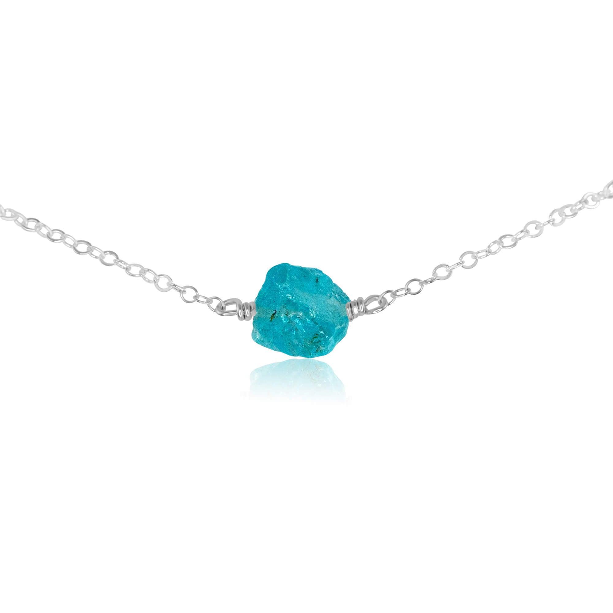 Natural Raw Apatite Crystal Nugget Choker Necklace - Healing Stone Jewelry for Women, Boho Style Layering Piece | Perfect for Meditation, Energy Work & Spiritual Gifts