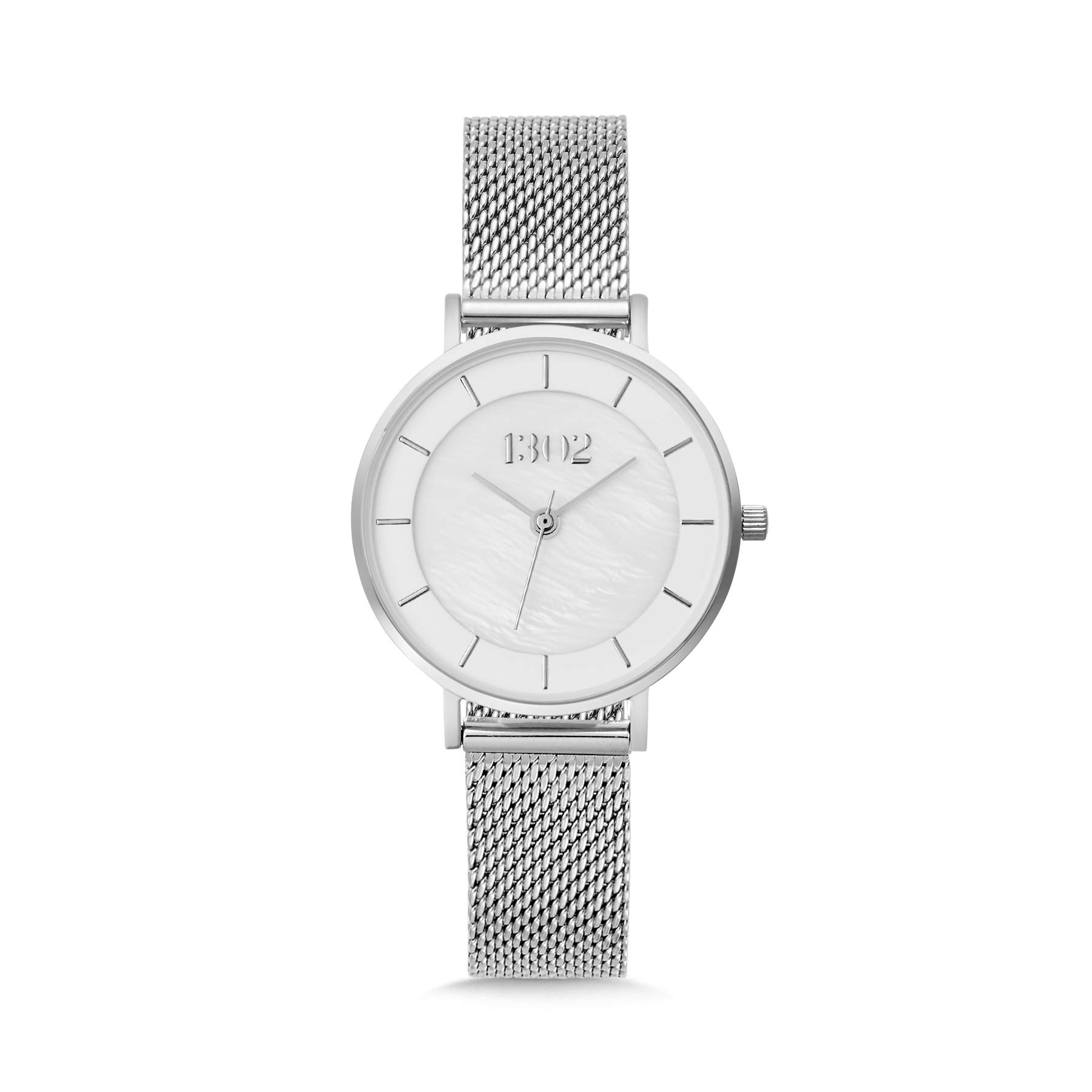 Elegant Silver Women's Watch with Pearl Accents - 32mm Interchangeable Wrist Watch for Women - Perfect for Office, Date Night & Special Occasions