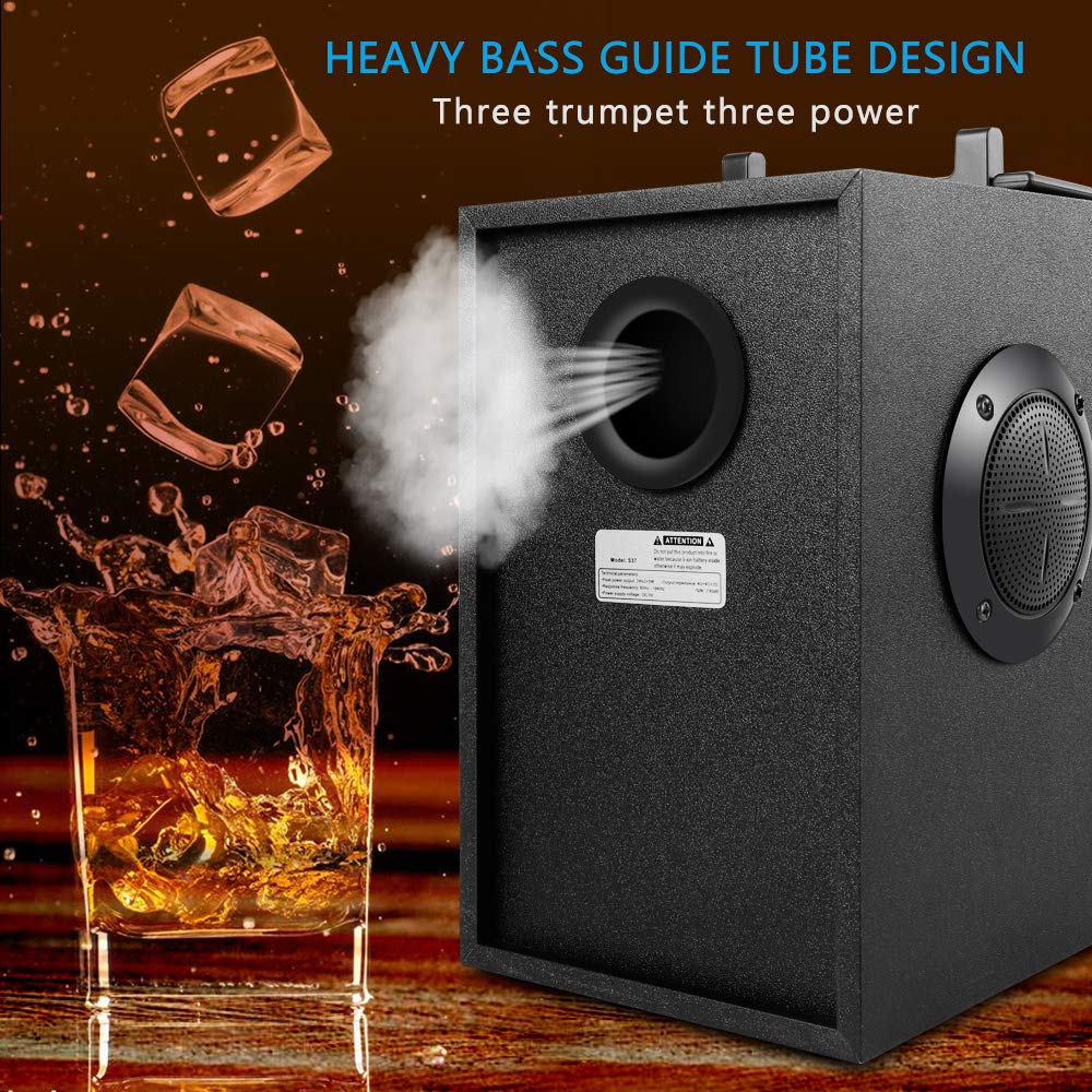 TAMPROAD Portable Bluetooth Speaker with Subwoofer - Wireless Speaker with Rich Bass, FM Radio & Remote Control for iPhone, Android, PC, TV - Perfect for Outdoor, Indoor, Party & Home Entertainment