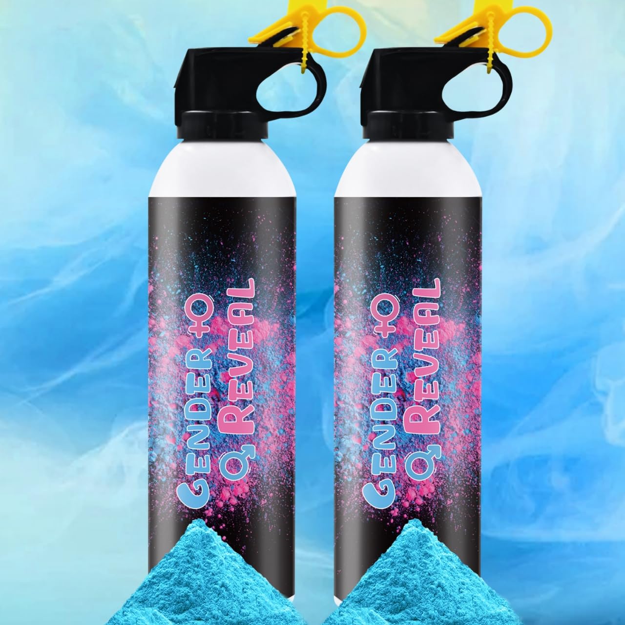 Blue or Pink Gender Reveal Fire Extinguisher - 2 Pack Large Smoke Powder for Baby Shower Party Decor | Fun Gender Announcement Ideas for Boy or Girl Celebrations | Perfect for Outdoor Events, Baby Showers & Gender Reveal Parties