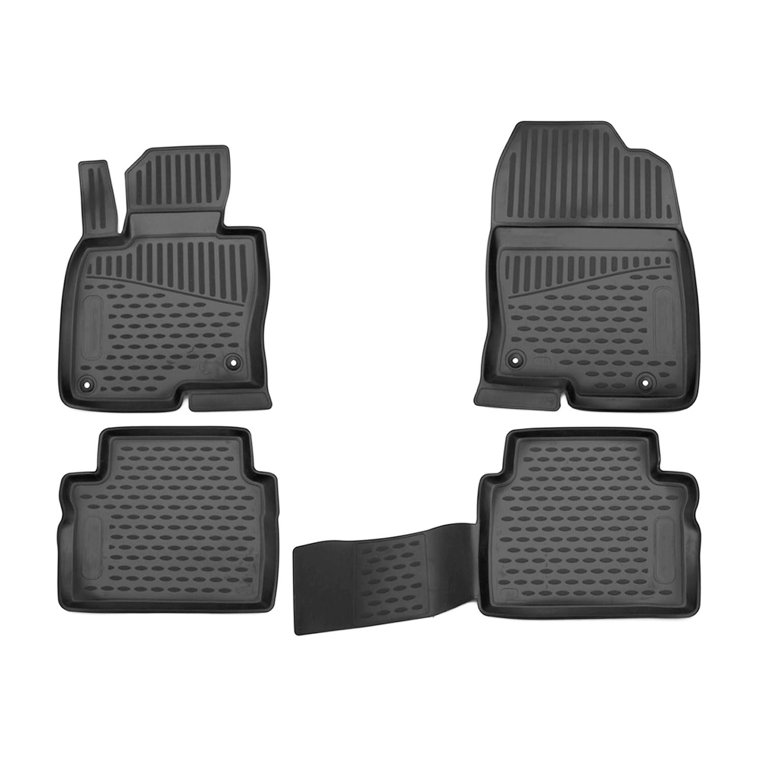 OMAC Custom Fit 3D All-Weather Floor Mats for Mazda CX-5 2017-2025 - Waterproof, Odorless TPE Rubber Car Mats with Non-Slip Design & Laser-Measured Precision (Black) - Perfect for Daily Commutes, Road Trips & Protecting Your Vehicle Interior