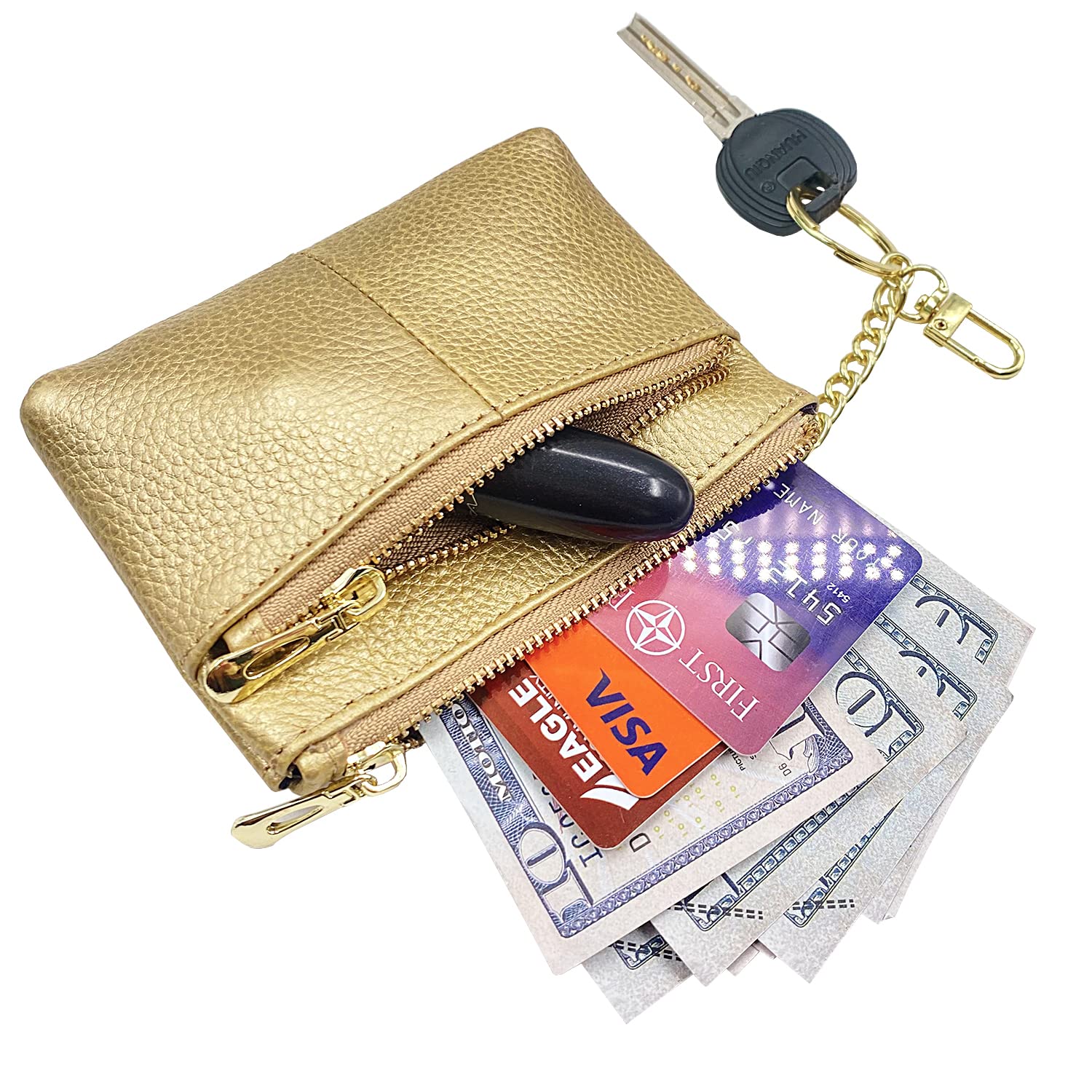 Beurlike Women's RFID Blocking Coin Purse - Small Leather Card Holder & Keychain Wallet for Credit Cards, Cash, and Keys | Perfect for Travel, Shopping, and Everyday Use