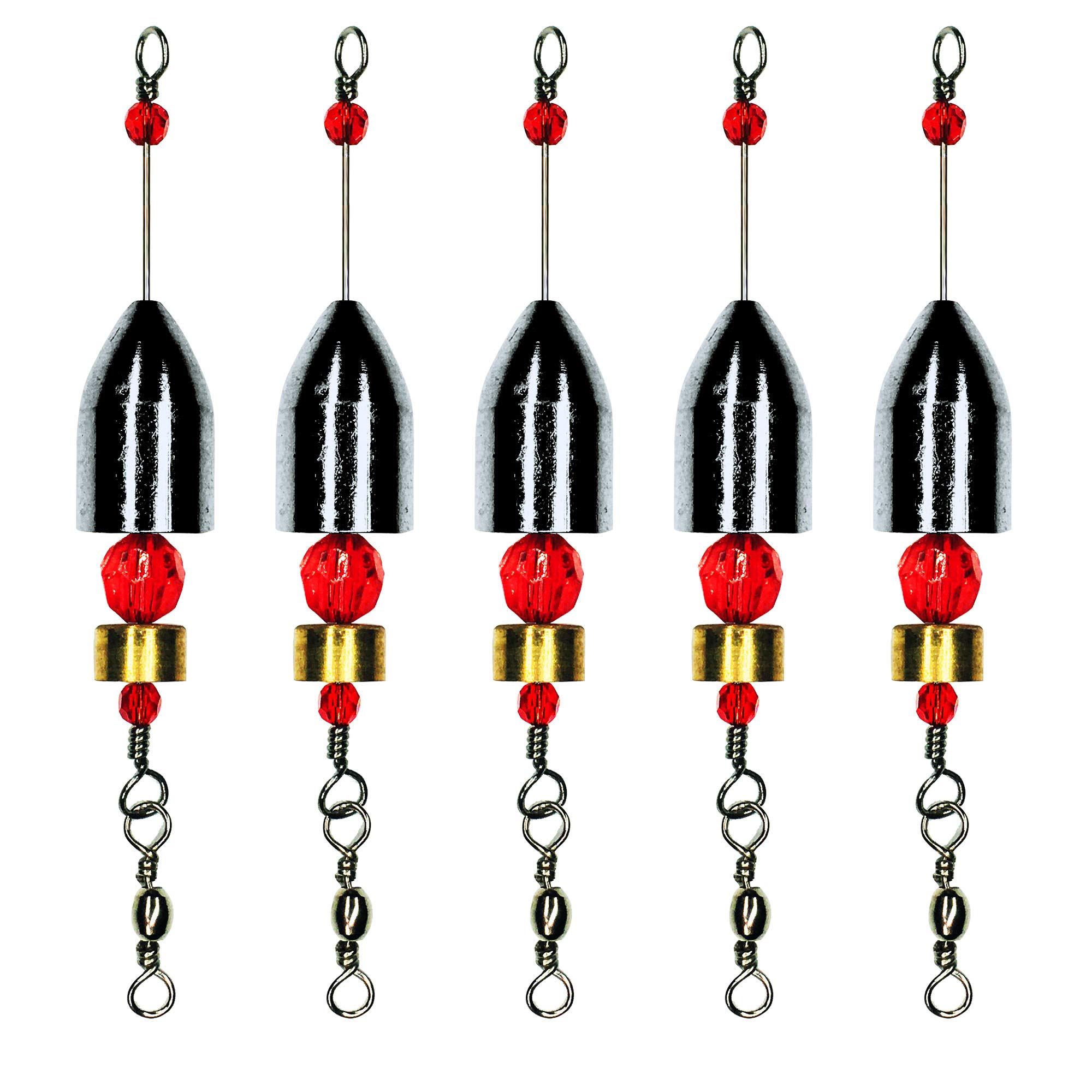YOTO Fishing CRR Carolina Ready Rig Brass Sinkers - 1oz, 3/4oz, 1/2oz Weights for Saltwater & Freshwater Fishing - Premium Fishing Accessories for Bass, Catfish & Walleye - Ideal for Shore Fishing & Boat Angling