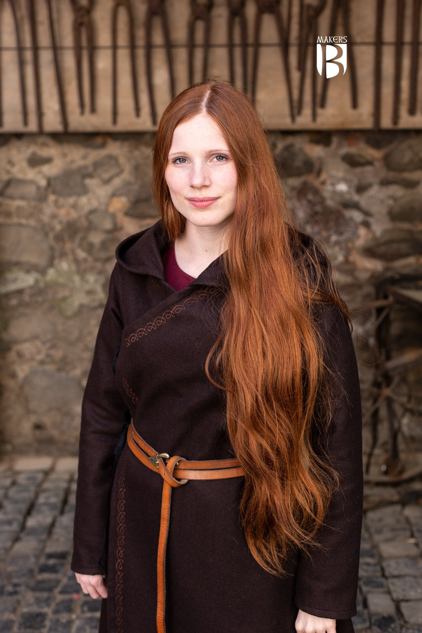 Enya Brown Cloak - Elegant & Stylish Women's Outerwear for Renaissance Fairs, Cosplay & Medieval Events