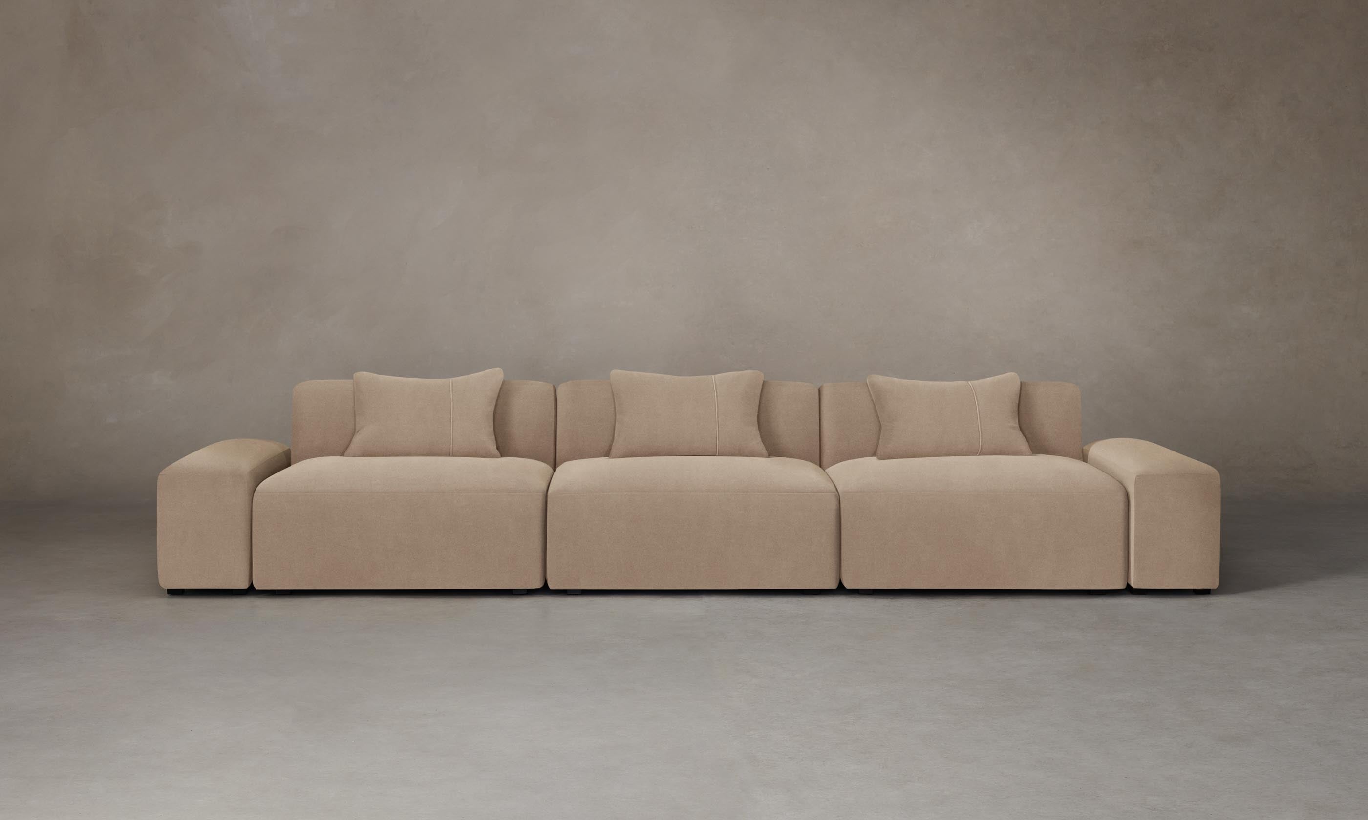 Breuer Modular Sectional Sofa - Performance Velvet Taupe Fabric - Perfect for Living Room, Lounge & Home Theater Seating