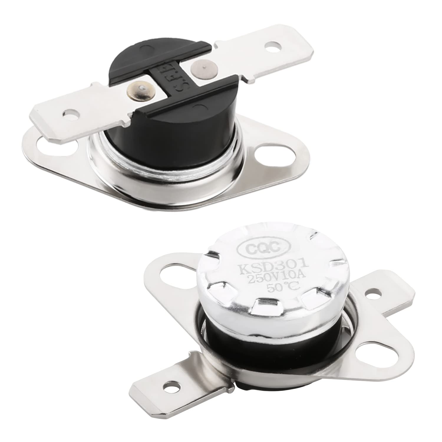 Fielect 2Pcs KSD301 Thermostat - 50°C/122°F Normally Open Snap Disc Limit Control Switch for Microwave Ovens, Water Heaters & HVAC Systems | High Precision Thermal Protection Switch