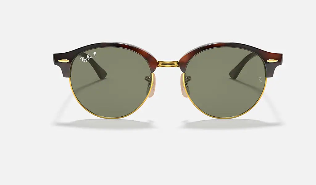 Ray Ban CLUBROUND RB4246 Sunglasses 51mm Tortoise Frame with Gray Green Lenses - Classic Round Eyewear for Men & Women, Perfect for Driving, Outdoor Activities & Fashion Statement