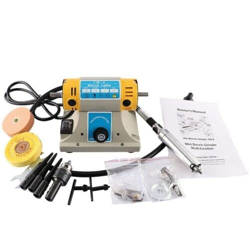 TM-2 350W Jewelry Rock Polishing Machine - Bench Lathe Buffer with Accessories Kit for Gemstone, Metal & DIY Craft Polishing - Perfect for Jewelry Making, Lapidary & Hobbyists