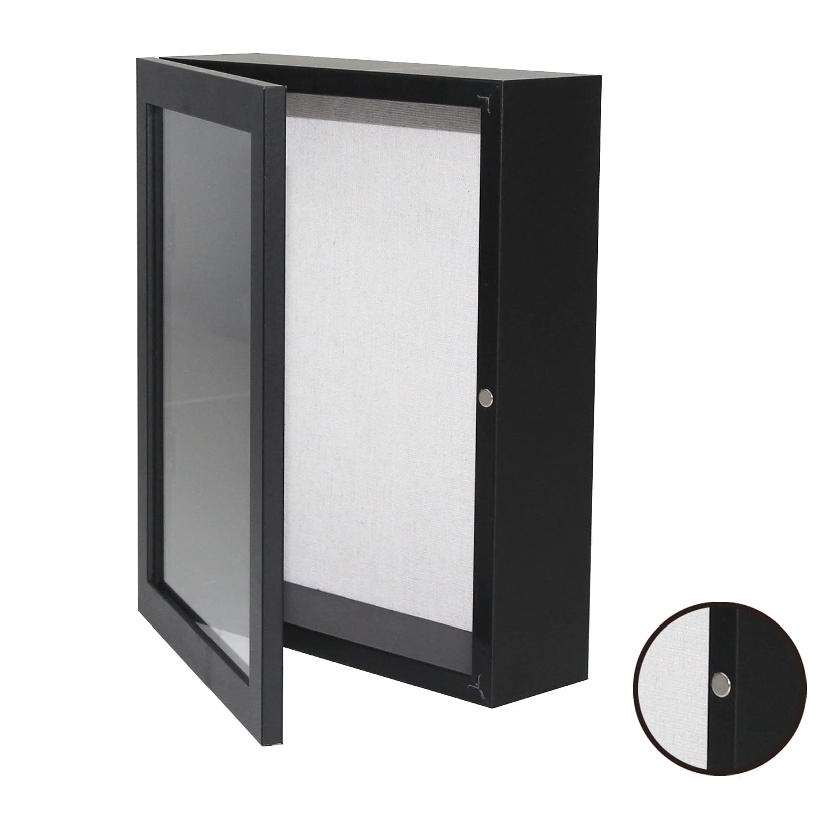 8x10 Inch Shadow Box Frame with Linen Back - Display Case for Photos, Sports Memorabilia, Awards, Medals & Tickets - Perfect for Wall Decor, Memory Keepsakes, Wedding Gifts & Home Office Display (Black)