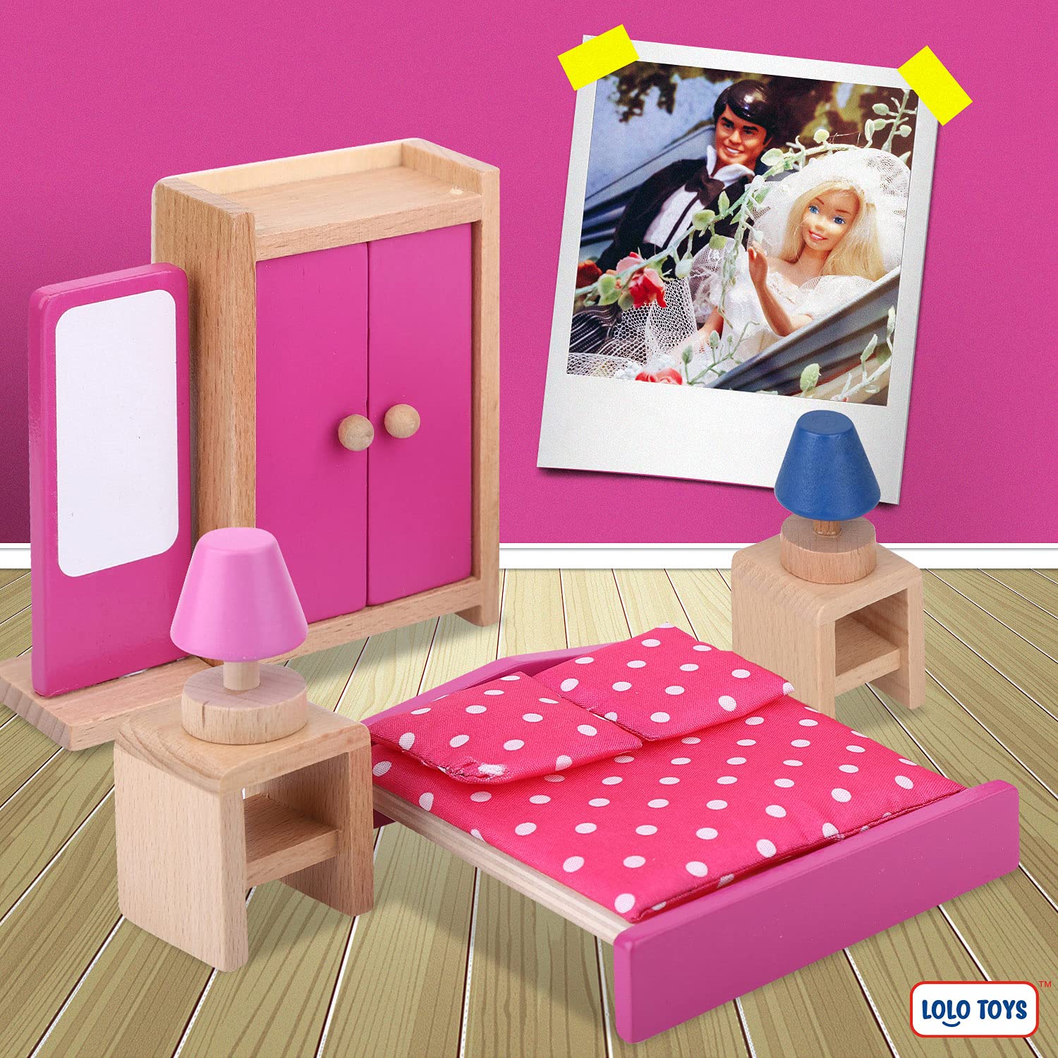 Premium Wooden Dollhouse Furniture Set – 49PCS, 7 Rooms – Miniature Doll House Furniture & Accessories for Kids – Perfect for Pretend Play, Birthday Gifts & Room Decor