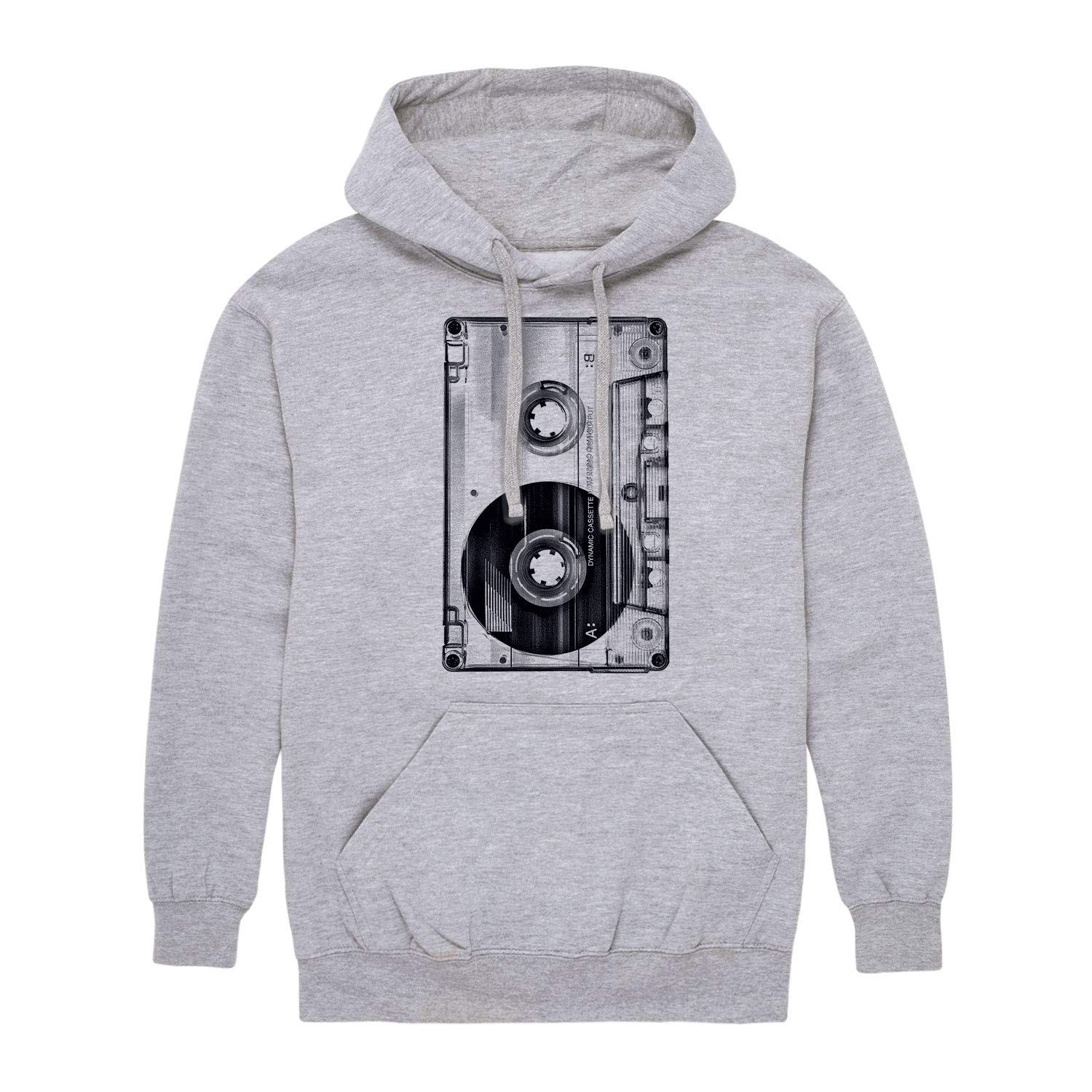 Vintage Big Cassette Tape Print Pullover Hoodie for Men & Women - Retro Music Lover Gift - Casual Streetwear for Concerts & Daily Wear