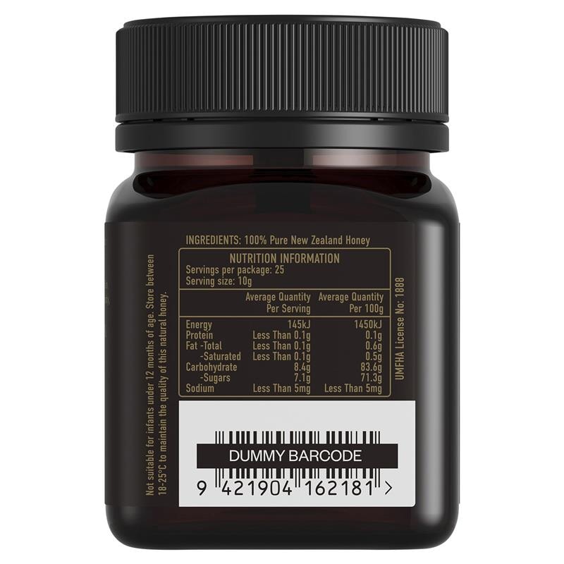 Premium Egmont Manuka Honey UMF 25+ (250g) - Raw New Zealand Honey with High Antibacterial Properties - Perfect for Immune Support, Wellness & Gourmet Cooking