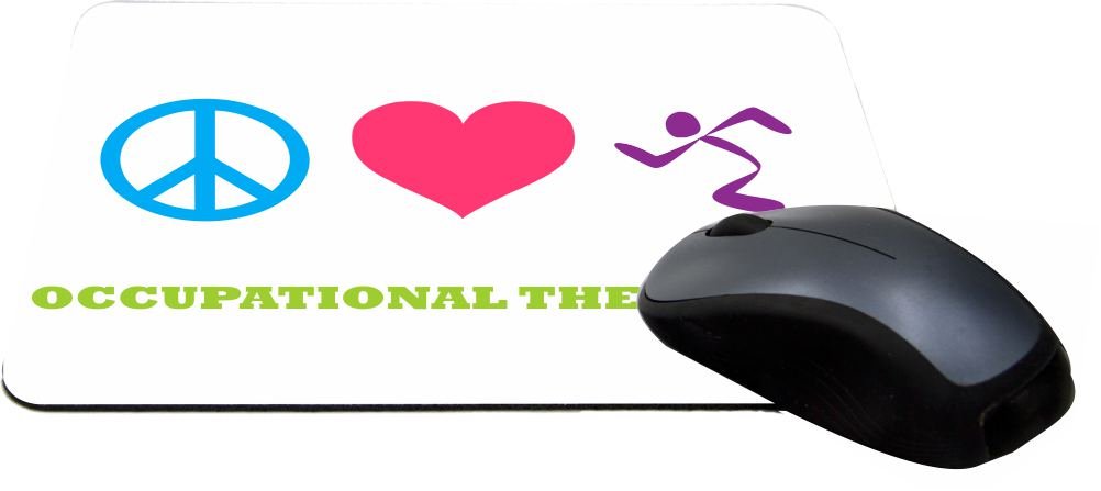 Peace Love Occupational Therapist Themed Gaming Mouse Pad - Lightning Series (MPSQ-RK-41484) - Perfect for Gamers, Office Workers & OT Professionals