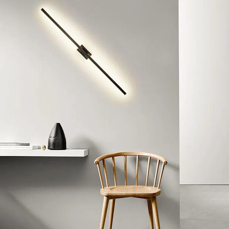 Modern Dimmable LED Black Wall Sconce - Energy Efficient Minimalist Lighting for Bedroom, Living Room & Hallway