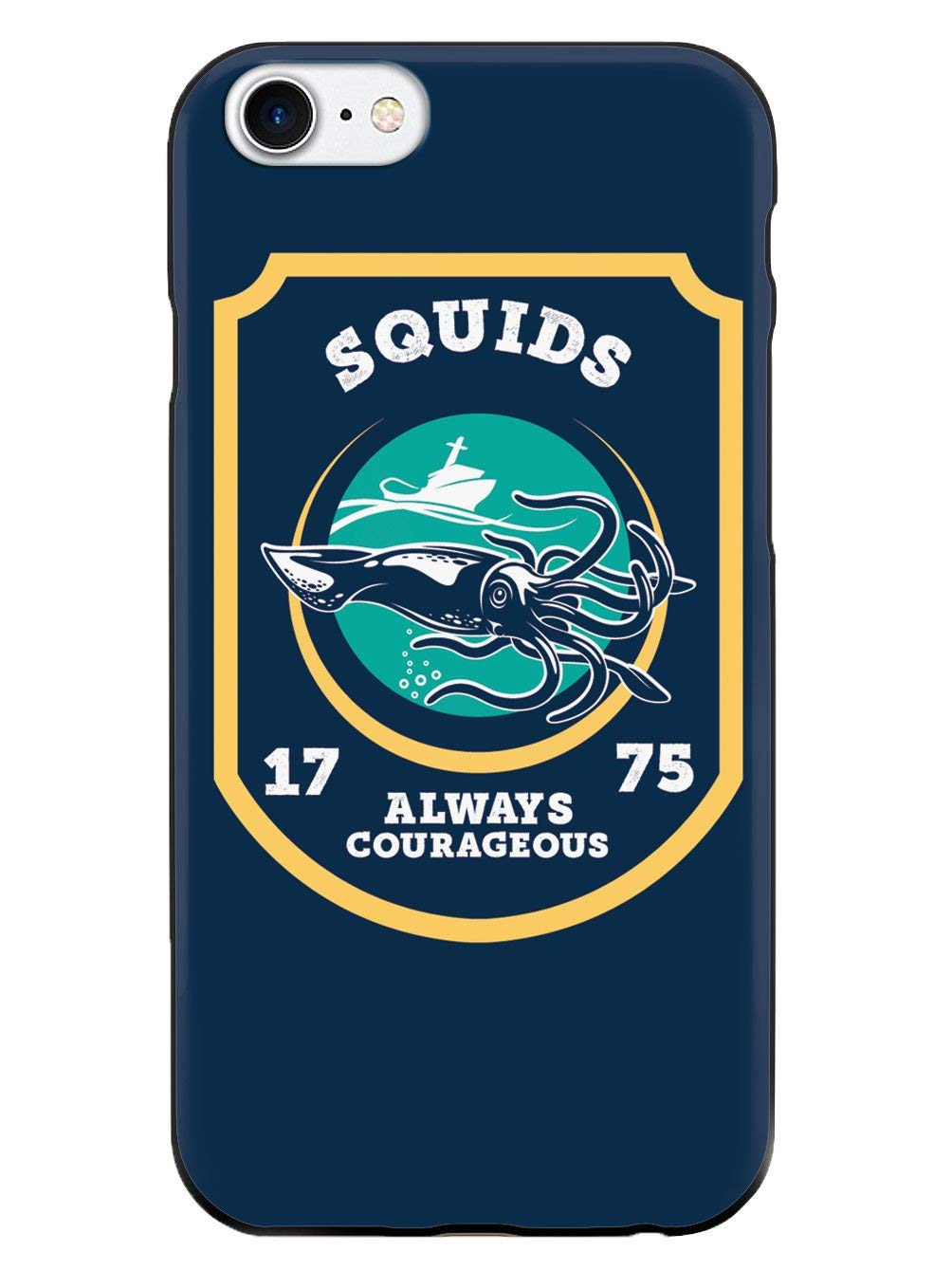 Inspired Cases for iPhone 8 - 3D Textured Protective Phone Cover with Squids & US Navy Design | Shockproof Slim Fit Case for Everyday Use, Work & Travel