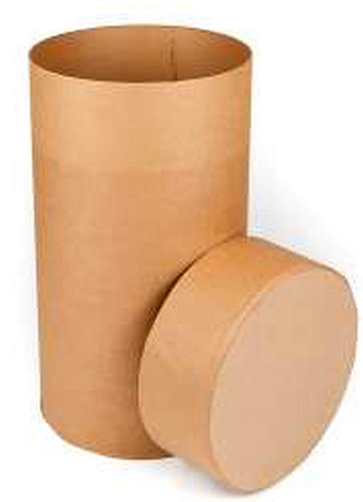 30 Gallon Round All-Fiber Cardboard Drums with Fiber Lid - Heavy Duty Storage Containers for Shipping, Industrial Use & Bulk Material Handling
