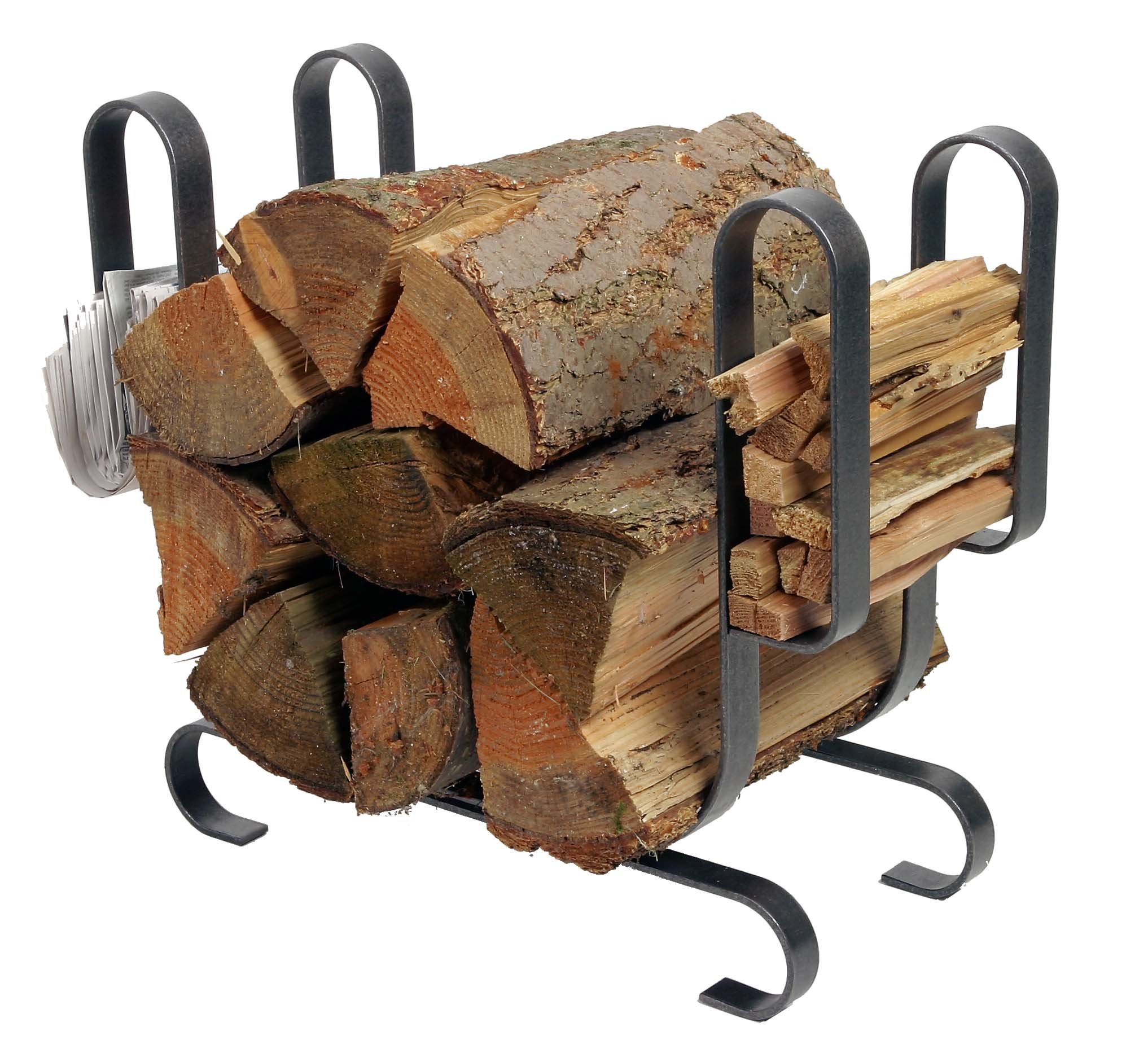 Modern Log Rack for Fireplace - Large Hammered Steel Firewood Holder | Outdoor & Indoor Use for Firewood Storage by Fireplace, Patio, or Camping