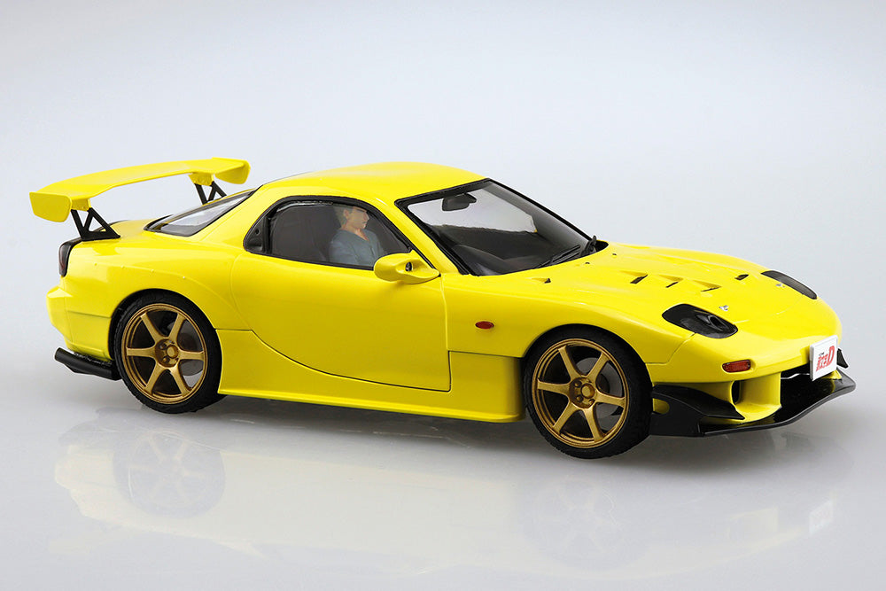 Aoshima 1/24 Initial D Takahashi Keisuke FD3S RX-7 Project D Version Model Kit with Figure - Anime Car Collection, Gift for Drifting Fans, Perfect for Display & Racing Scenes