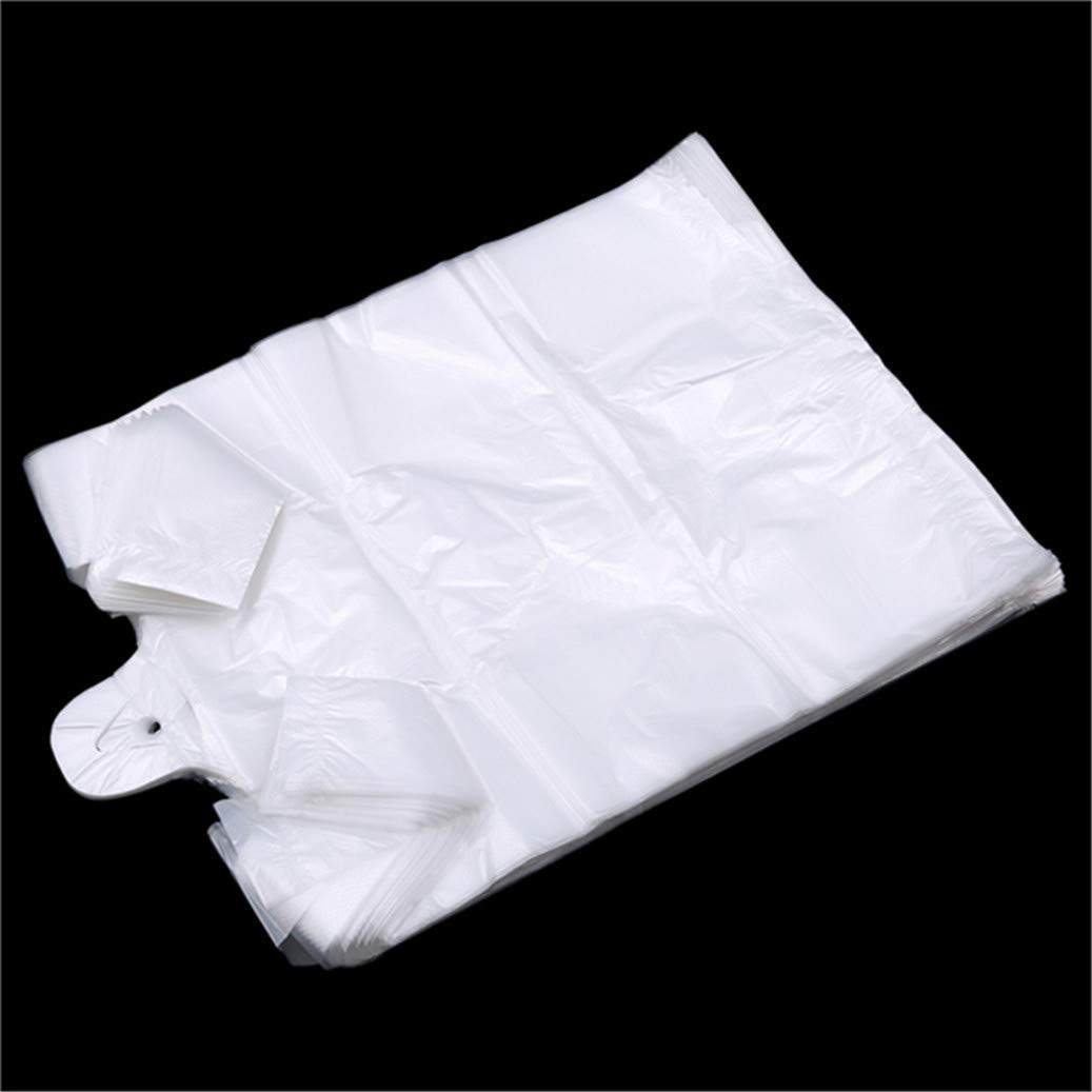 Eco-Friendly Reusable Plastic Grocery Bags with Handles - 100 Pack (15x26 Inches) - Durable Shopping Bags for Groceries, Retail Stores & Farmers Markets