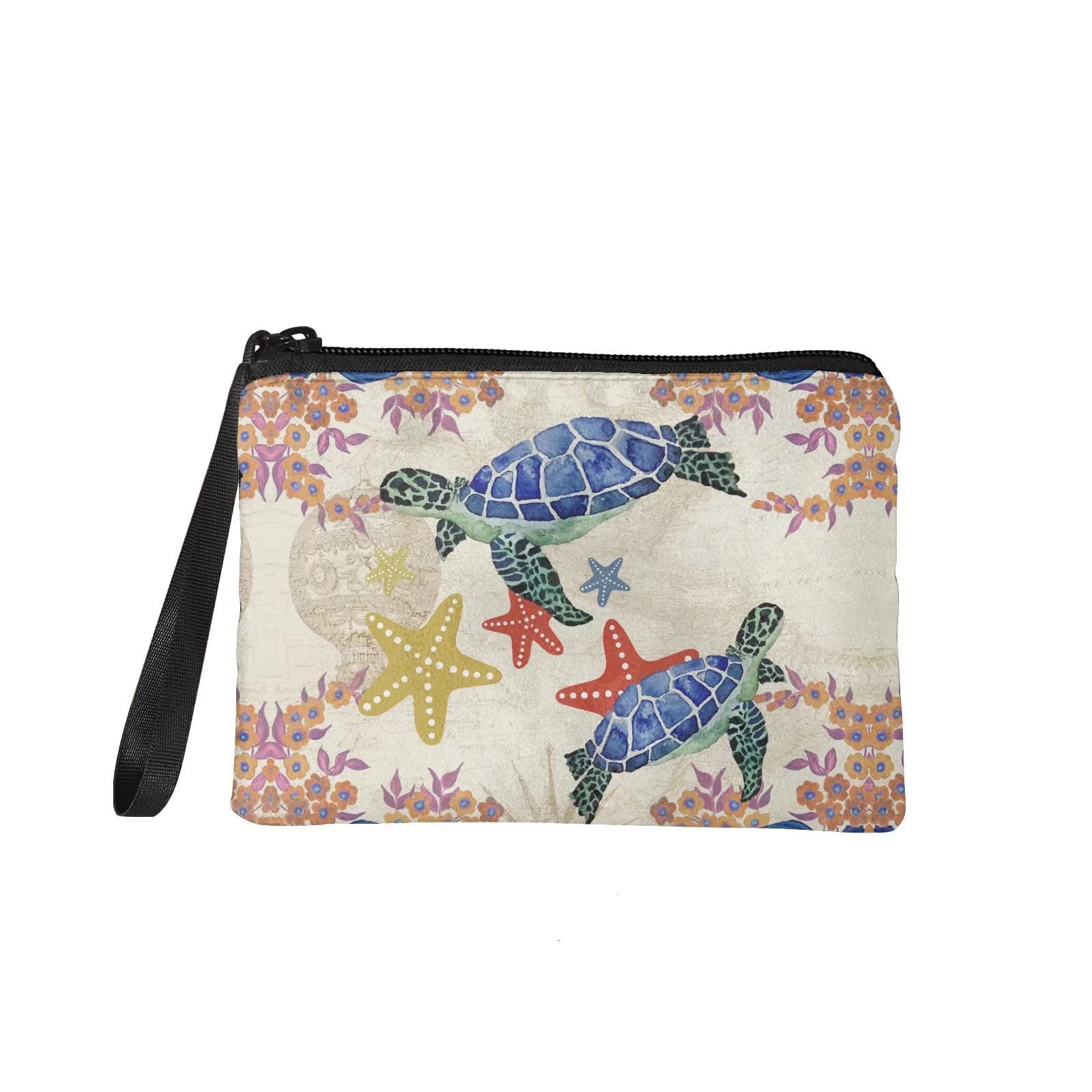 Jeiento Waterproof Sea Turtle Coin Purse - Travel Makeup Bag for Women