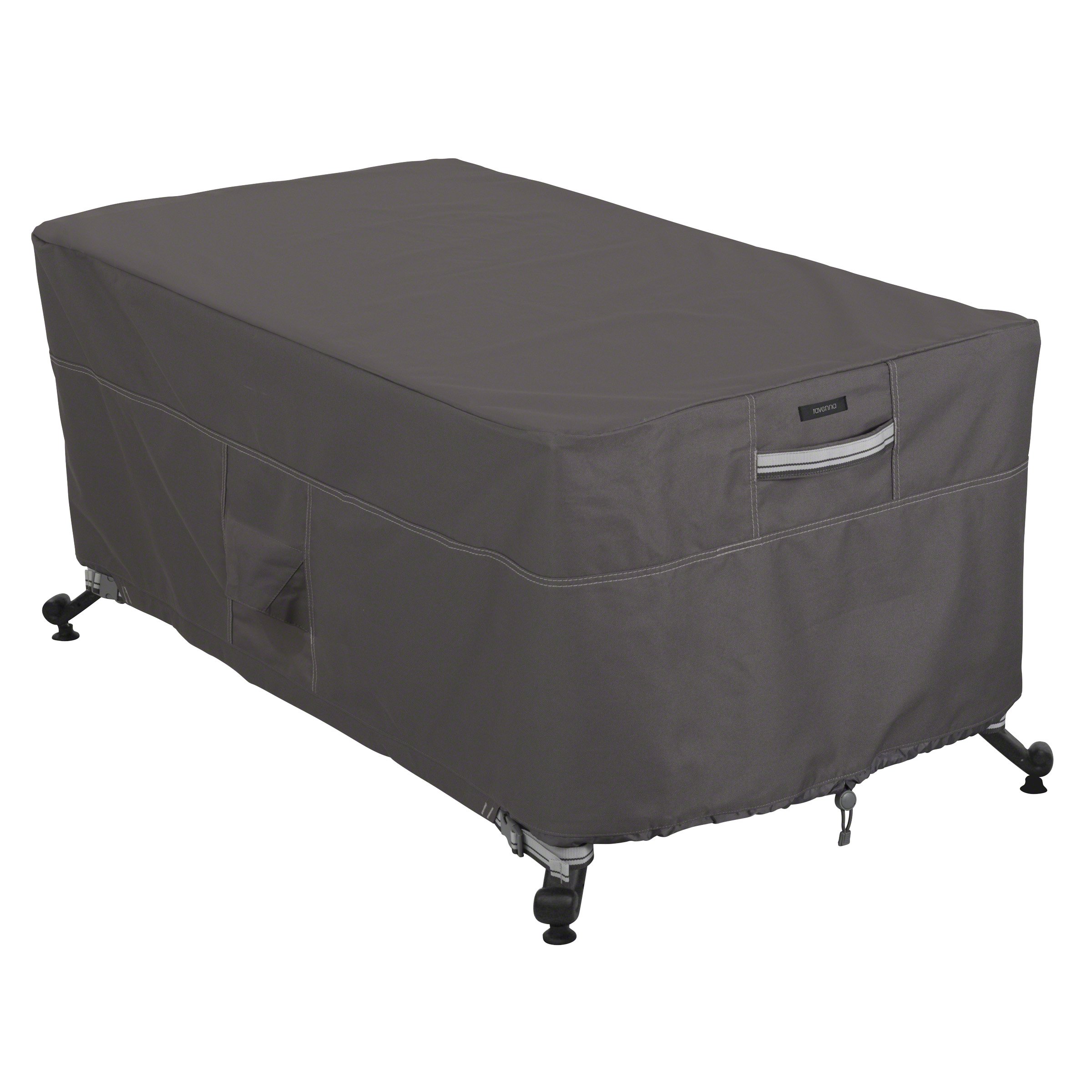 Classic Accessories Ravenna 56-Inch Water-Resistant Rectangular Fire Pit Table Cover - Durable Outdoor Protection for Patio, Deck, and Backyard Gatherings