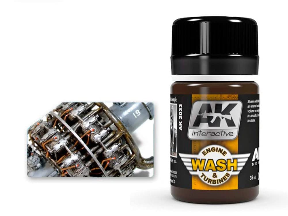 Air Series: Engine & Turbine Enamel Wash 35ml Bottle - High-Performance Cleaning Solution for Model Aircraft, RC Cars & Hobby Tools