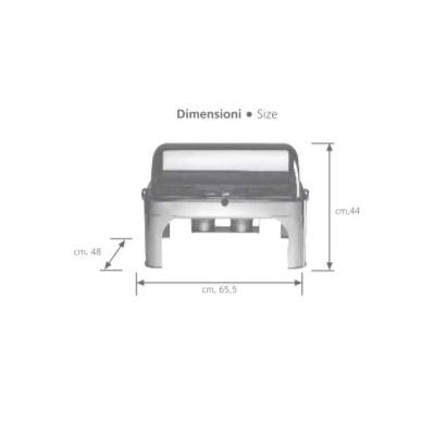 Stainless Steel Rectangle Chafing Dish with Roll Top Lid - Buffet Serving Pan for Catering, Restaurants & Home Entertaining - Keep Food Warm for Parties, Weddings & Events