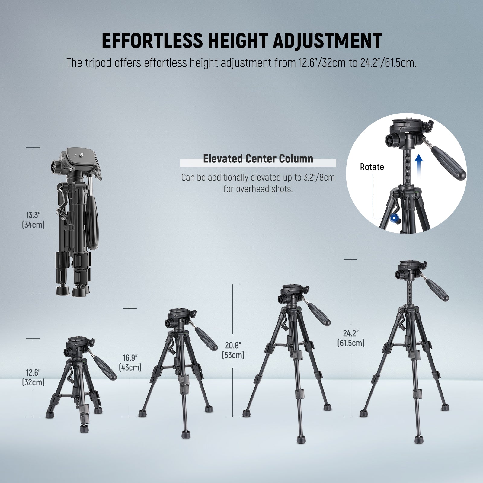 NEEWER BASICS TP02 Compact Desktop Mini Tripod Stand for Smartphones, DSLR Cameras & Action Cameras - Perfect for Vlogging, Live Streaming & Photography at Home or Office
